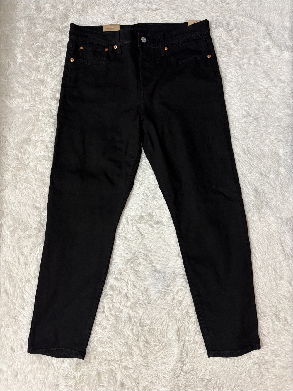 NWT Levi’s Black Wedgie Fit Black Jeans Size 31 Button Up Front